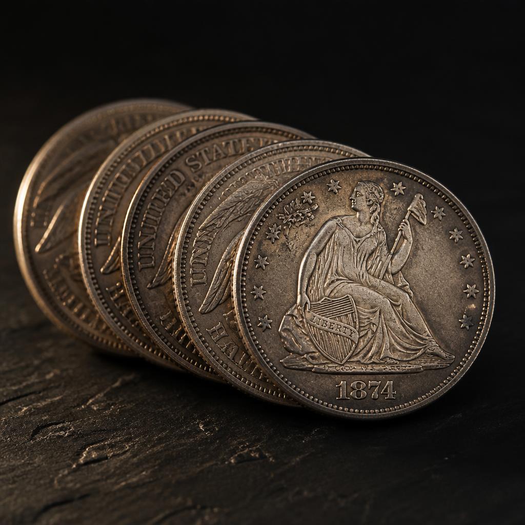 1874 Seated Liberty Halves